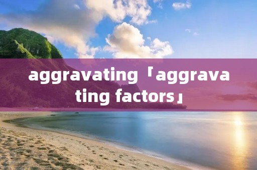 aggravating「aggravating factors」