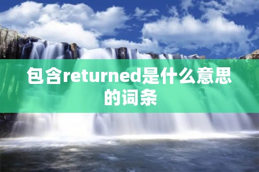 包含returned是什么意思的词条 包含returned是什么意思的词条