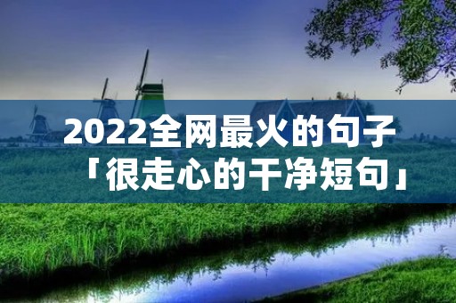 2022全网最火的句子「很走心的干净短句」