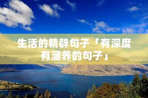 生活的精辟句子「有深度有涵养的句子」
