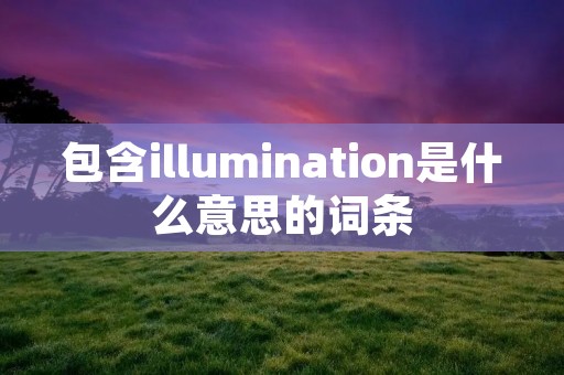 包含illumination是什么意思的词条