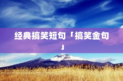 经典搞笑短句「搞笑金句」