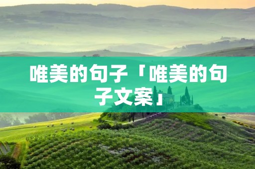 唯美的句子「唯美的句子文案」