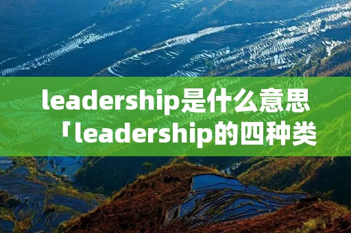 leadership是什么意思「leadership的四种类型」