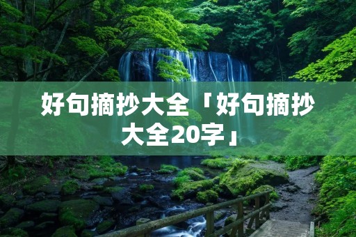 好句摘抄大全「好句摘抄大全20字」 好句摘抄大全「好句摘抄大全20字」