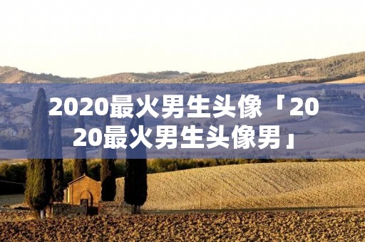 2020最火男生头像「2020最火男生头像男」