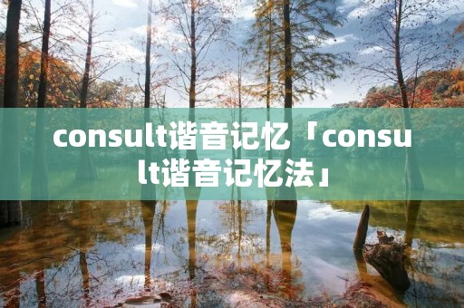 consult谐音记忆「consult谐音记忆法」