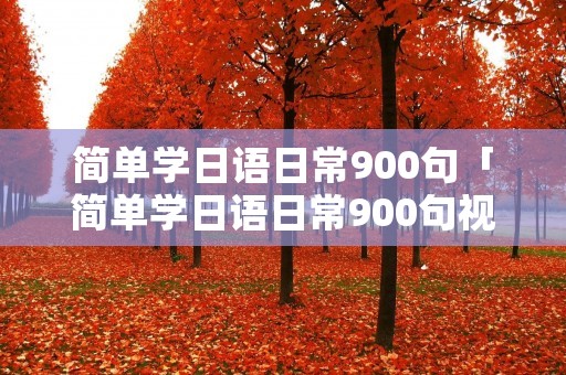 简单学日语日常900句「简单学日语日常900句视频」