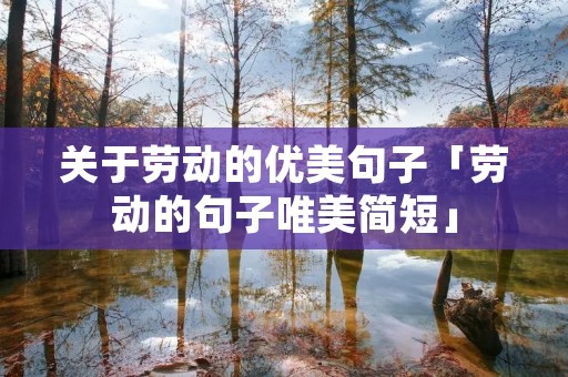 关于劳动的优美句子「劳动的句子唯美简短」