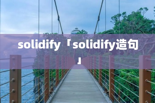 solidify「solidify造句」