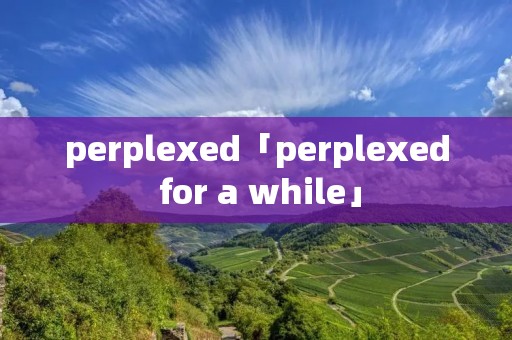 perplexed「perplexed for a while」 perplexed「perplexed for a while」