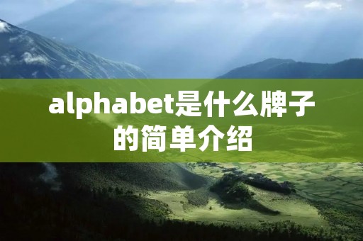 alphabet是什么牌子的简单介绍