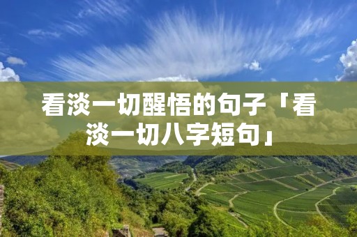 看淡一切醒悟的句子「看淡一切八字短句」