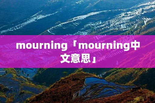 mourning「mourning中文意思」