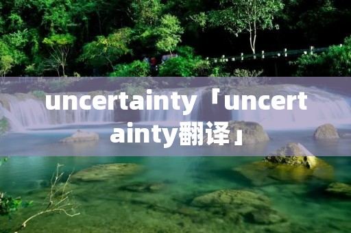 uncertainty「uncertainty翻译」