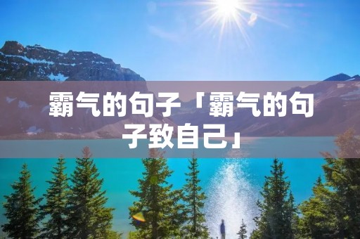 霸气的句子「霸气的句子致自己」