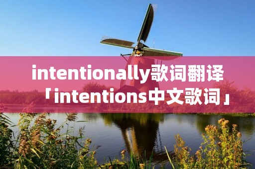 intentionally歌词翻译「intentions中文歌词」
