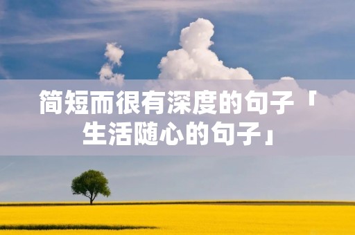 简短而很有深度的句子「生活随心的句子」