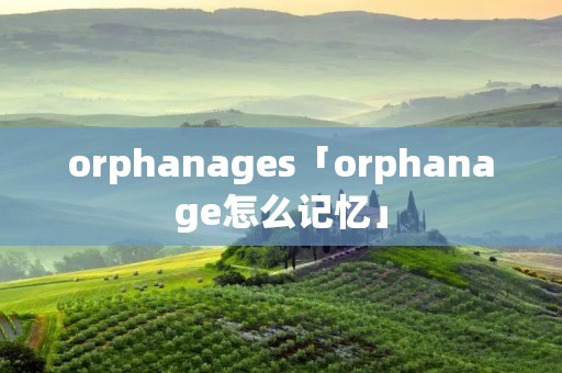 orphanages「orphanage怎么记忆」
