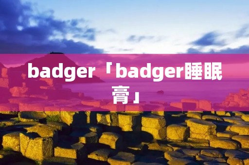 badger「badger睡眠膏」