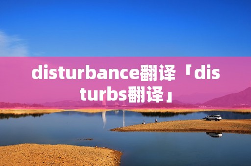 disturbance翻译「disturbs翻译」