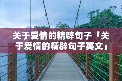 关于爱情的精辟句子「关于爱情的精辟句子英文」