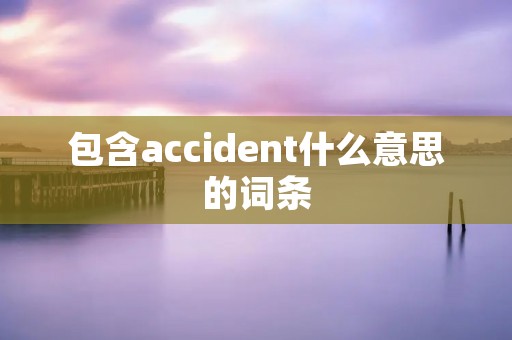 包含accident什么意思的词条