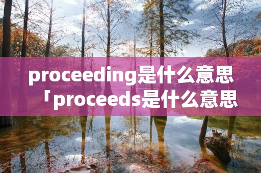 proceeding是什么意思「proceeds是什么意思」