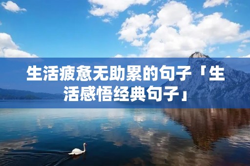 生活疲惫无助累的句子「生活感悟经典句子」