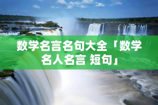 数学名言名句大全「数学名人名言 短句」