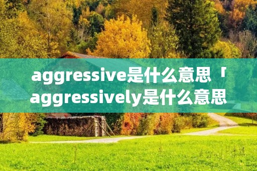 aggressive是什么意思「aggressively是什么意思中文翻译」