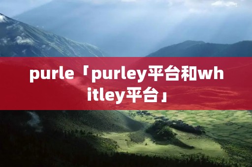 purle「purley平台和whitley平台」