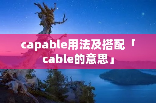 capable用法及搭配「cable的意思」 capable用法及搭配「cable的意思」