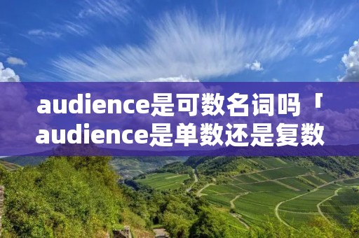 audience是可数名词吗「audience是单数还是复数」 audience是可数名词吗「audience是单数还是复数」
