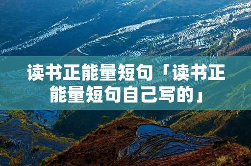 读书正能量短句「读书正能量短句自己写的」