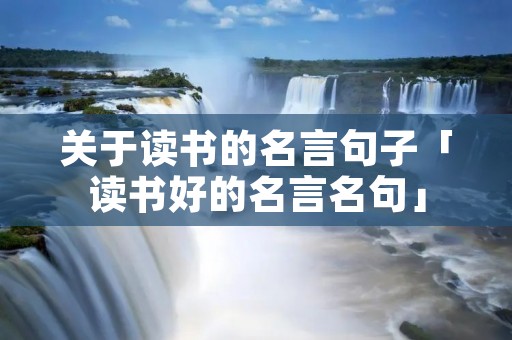 关于读书的名言句子「读书好的名言名句」