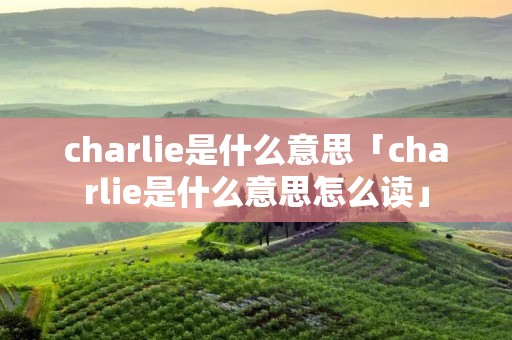 charlie是什么意思「charlie是什么意思怎么读」 charlie是什么意思「charlie是什么意思怎么读」