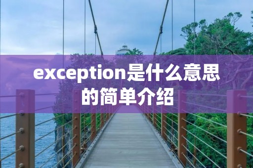 exception是什么意思的简单介绍 exception是什么意思的简单介绍