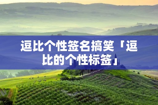 逗比个性签名搞笑「逗比的个性标签」