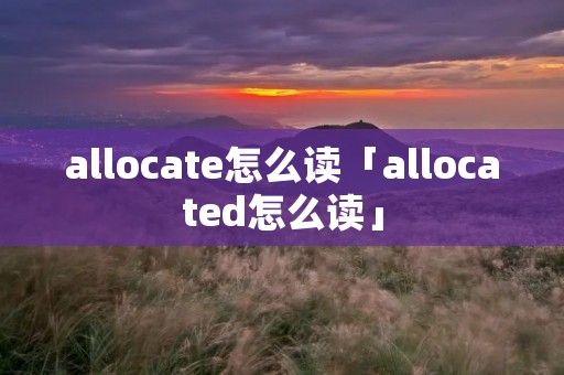 allocate怎么读「allocated怎么读」