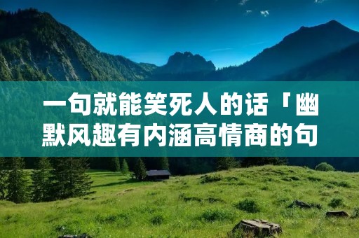 一句就能笑死人的话「幽默风趣有内涵高情商的句子」
