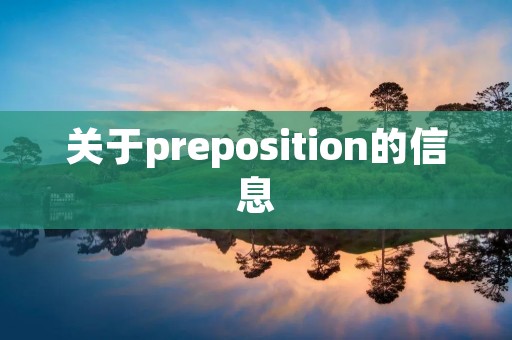 关于preposition的信息