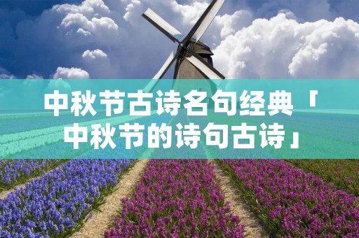 中秋节古诗名句经典「中秋节的诗句古诗」