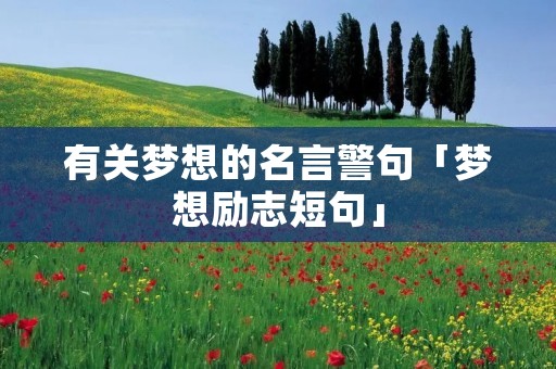 有关梦想的名言警句「梦想励志短句」