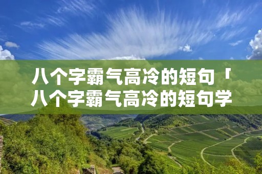 八个字霸气高冷的短句「八个字霸气高冷的短句学生」