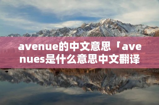 avenue的中文意思「avenues是什么意思中文翻译」 avenue的中文意思「avenues是什么意思中文翻译」