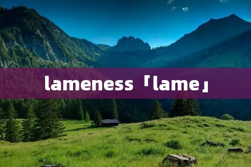 lameness「lame」 lameness「lame」