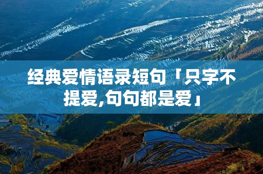 经典爱情语录短句「只字不提爱,句句都是爱」 经典爱情语录短句「只字不提爱,句句都是爱」