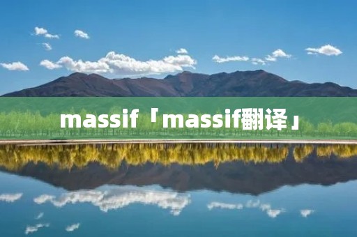 massif「massif翻译」 massif「massif翻译」
