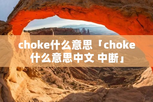 choke什么意思「choke什么意思中文 中断」